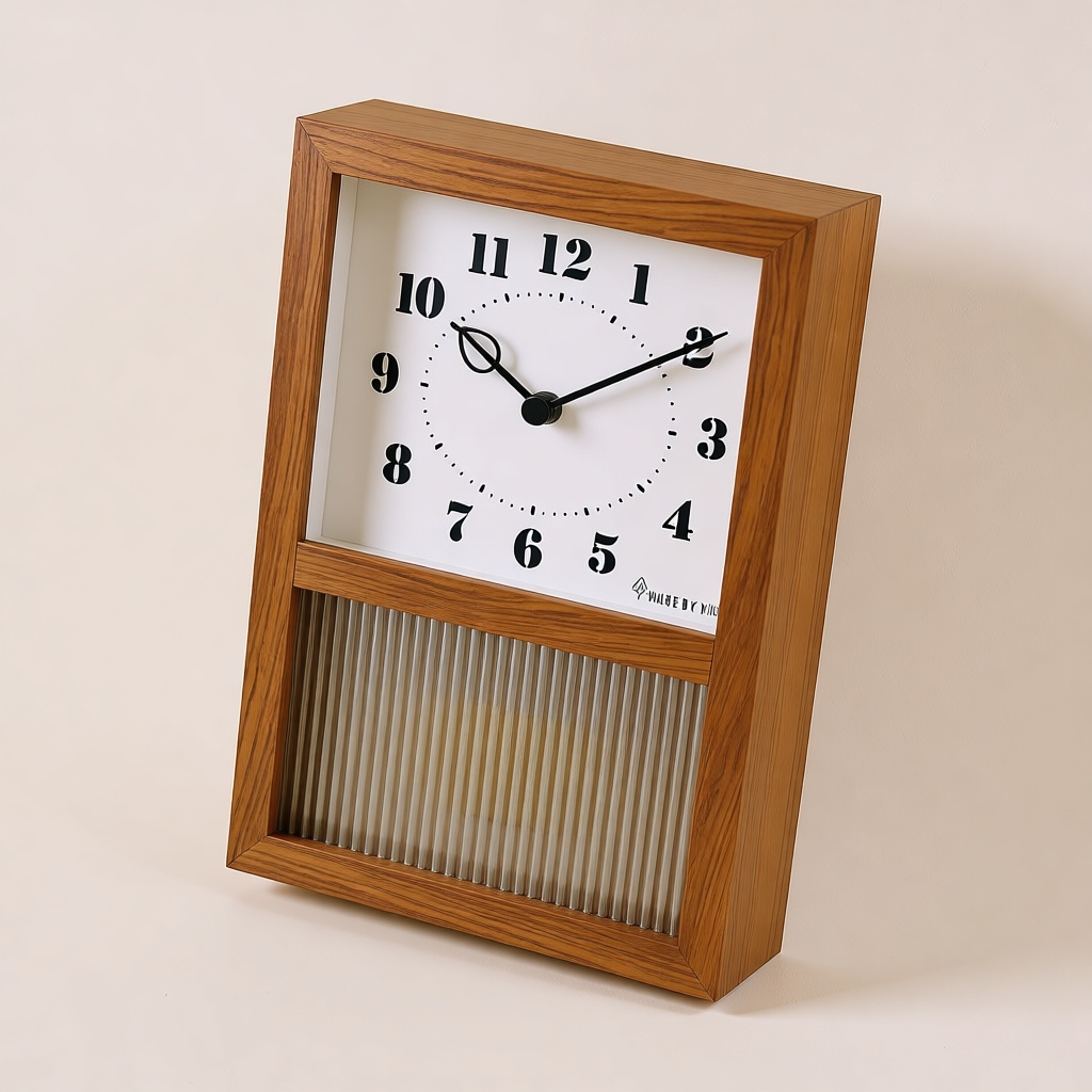 Natural Walnut Sculpted Wall Clock