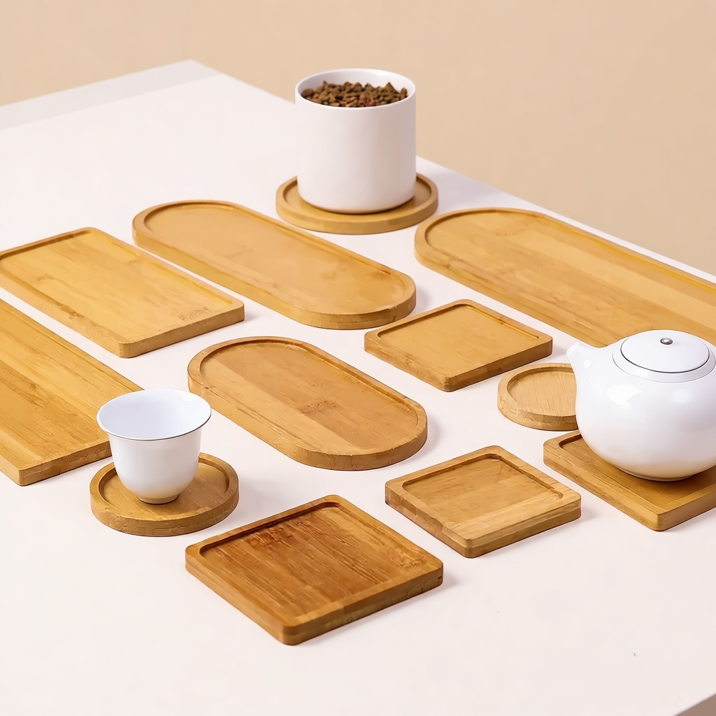 Bamboo Tray & Coaster Set