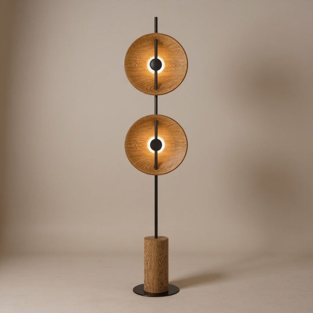 Solid Wood Sculptural Floor Lamp