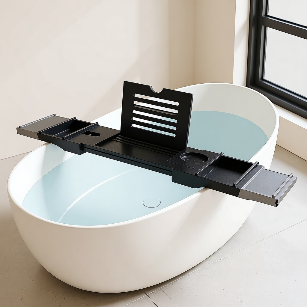 Black Bamboo Bath Board