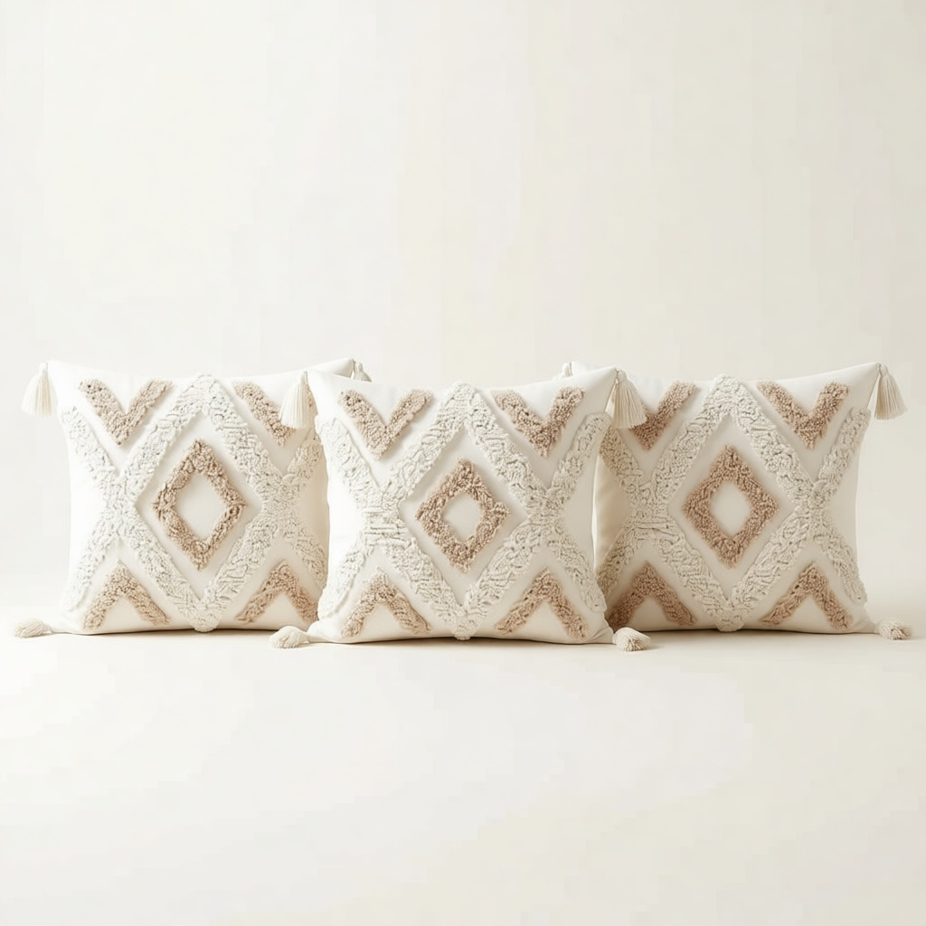 Reticolo Tufted Cushion Set shown in full