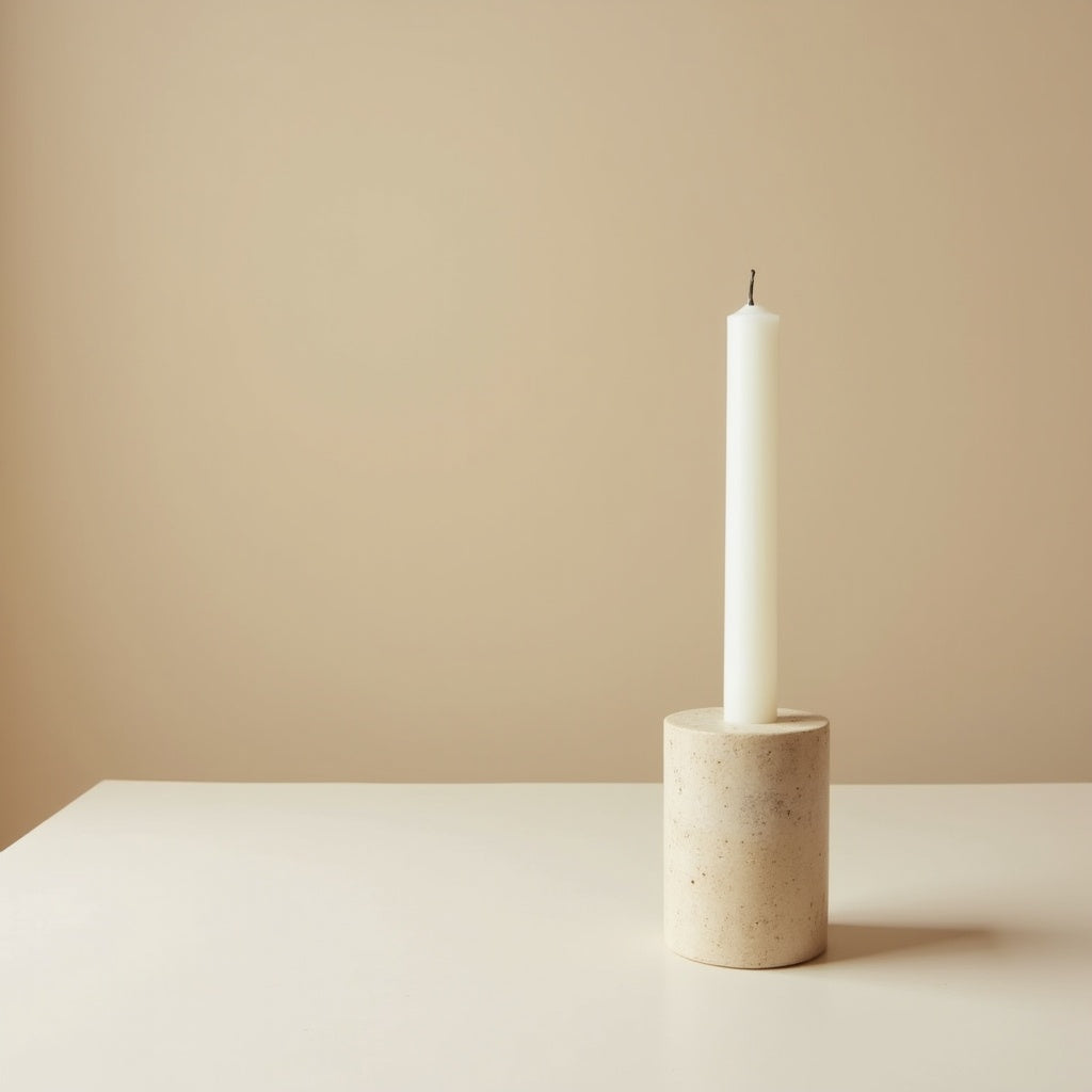 Cera Travertine Candle Holder