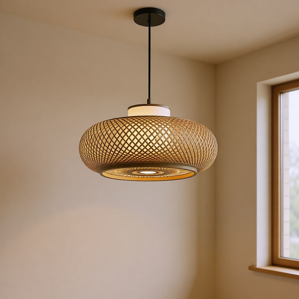 Bamboo Three-Light Ceiling Lamp
