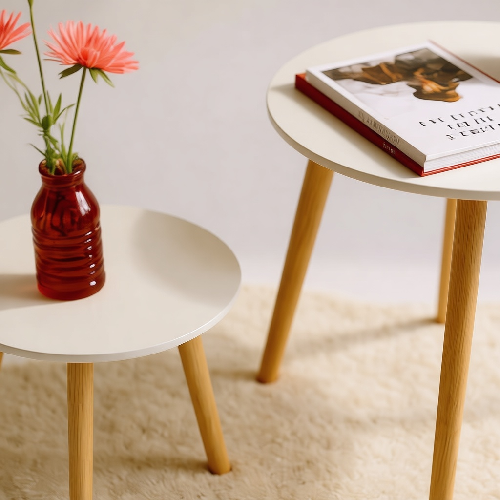 Round Side Table Set of 2