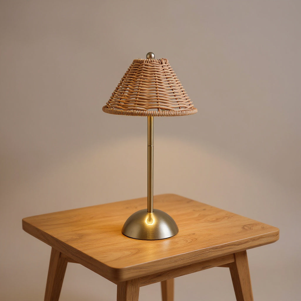 Cordless Rechargeable Rattan Lamp