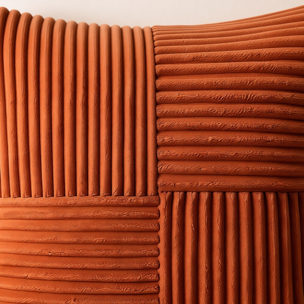 Rust Corduroy Patchwork Cushion