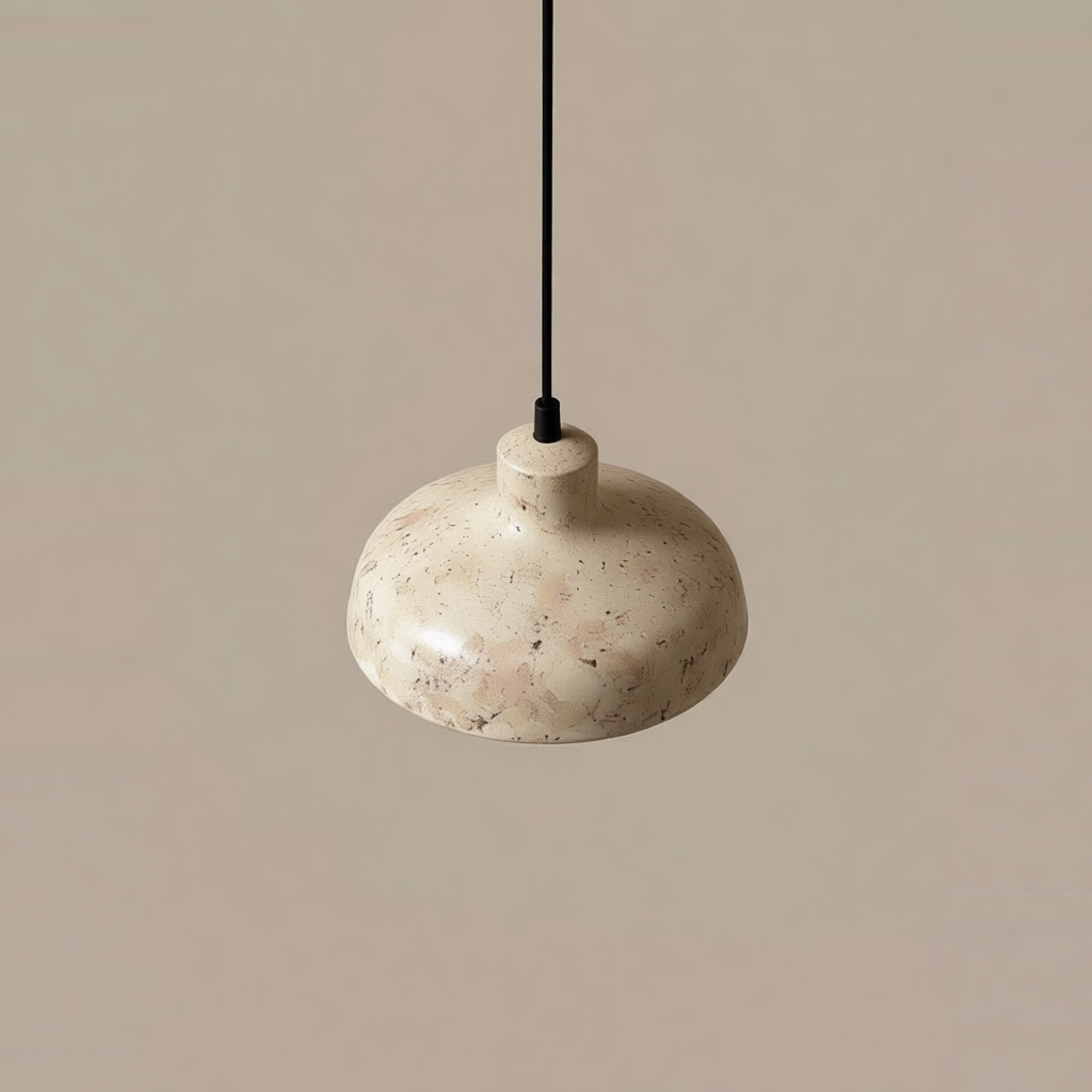 Travertine-Look Ceiling Light