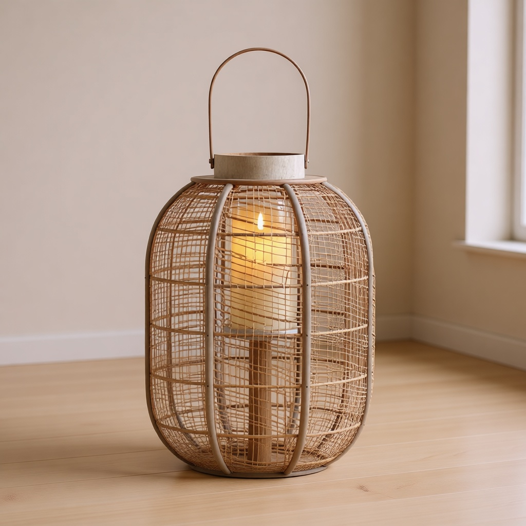 Linen Lantern Floor Lamp