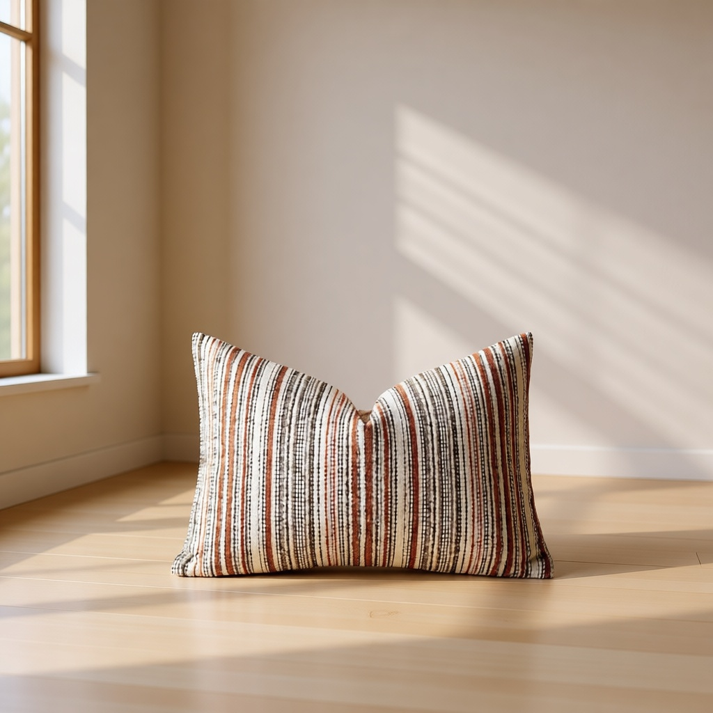 Striped Bouclé Cushion Cover