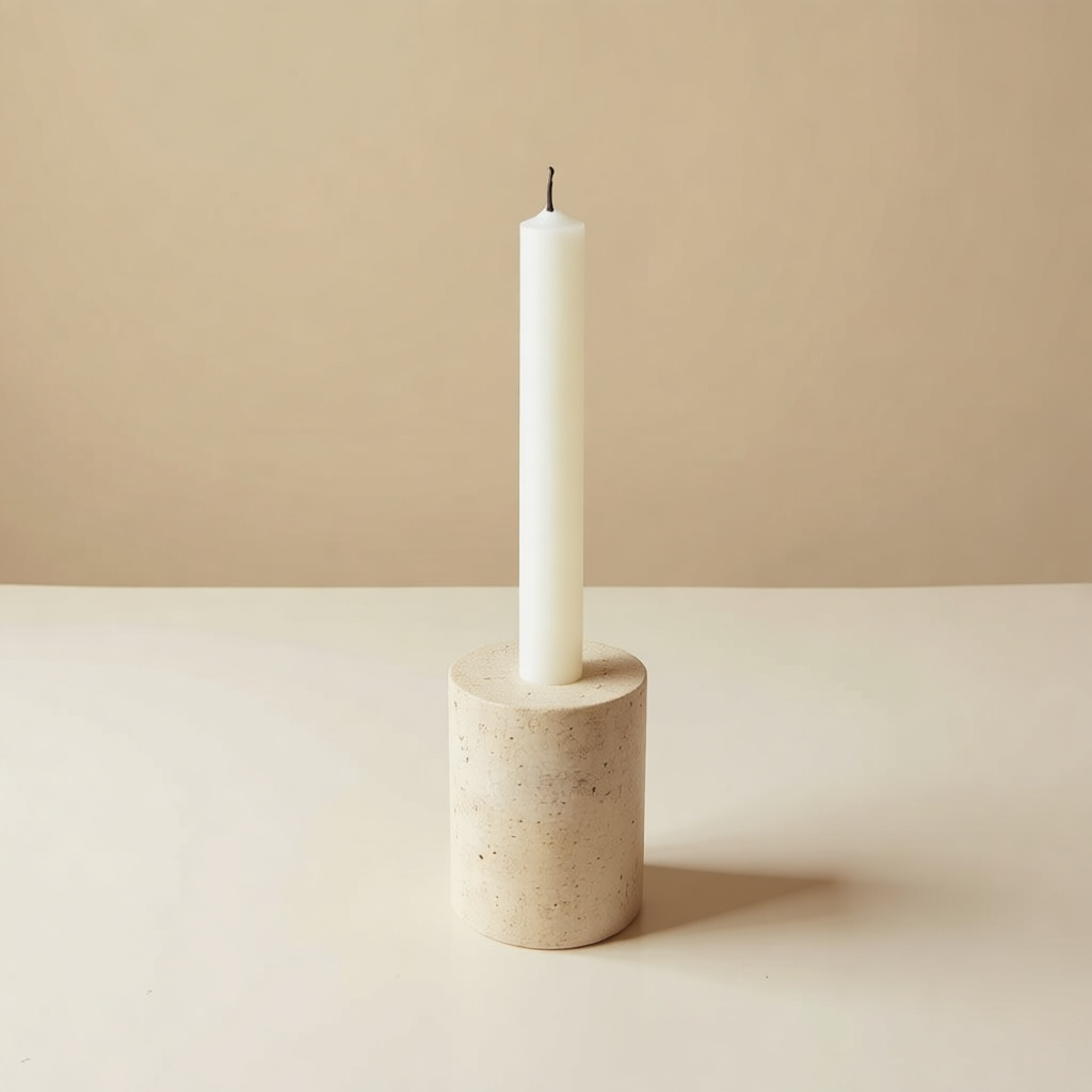 Cera Travertine Candle Holder