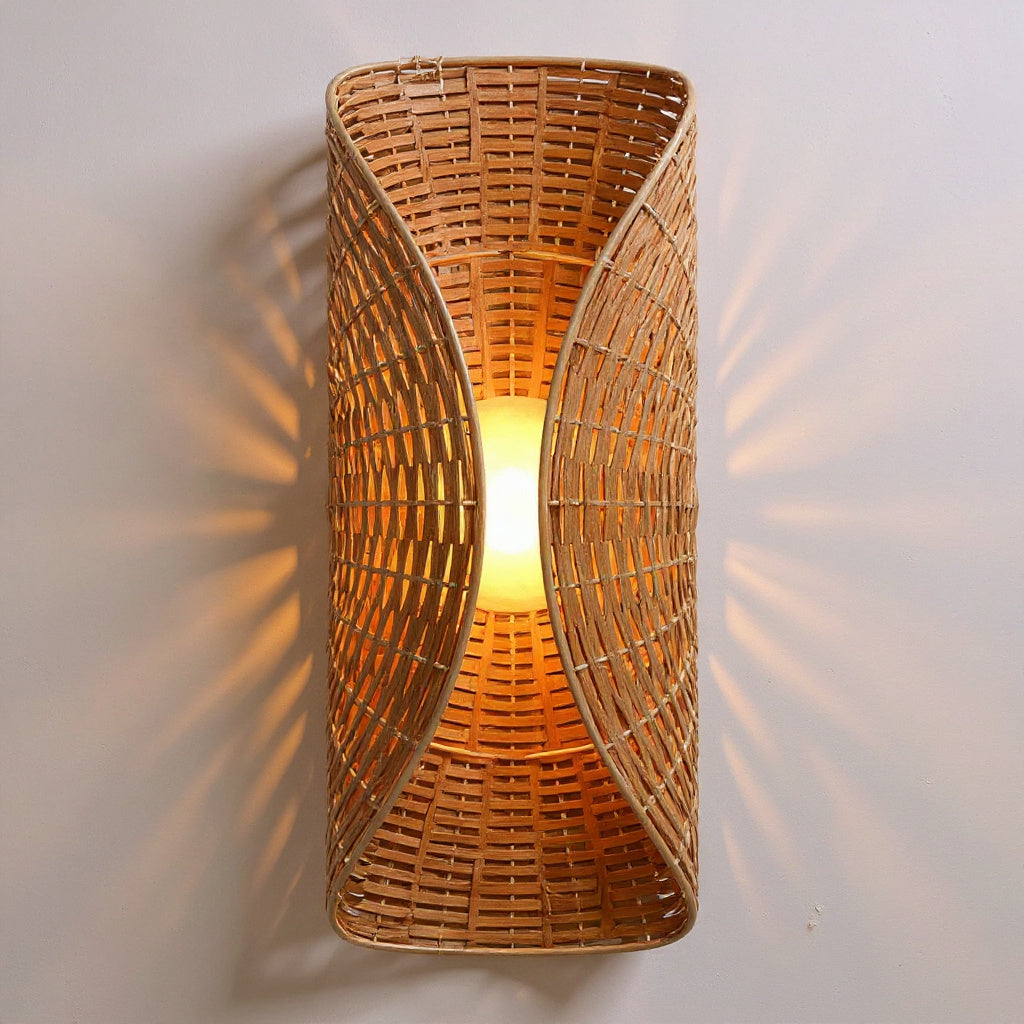 Woven Rattan Wall Sconce