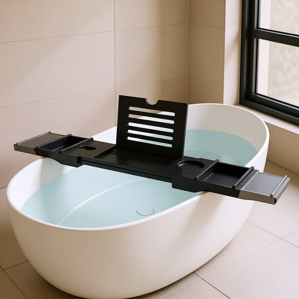 Black Bamboo Bath Board