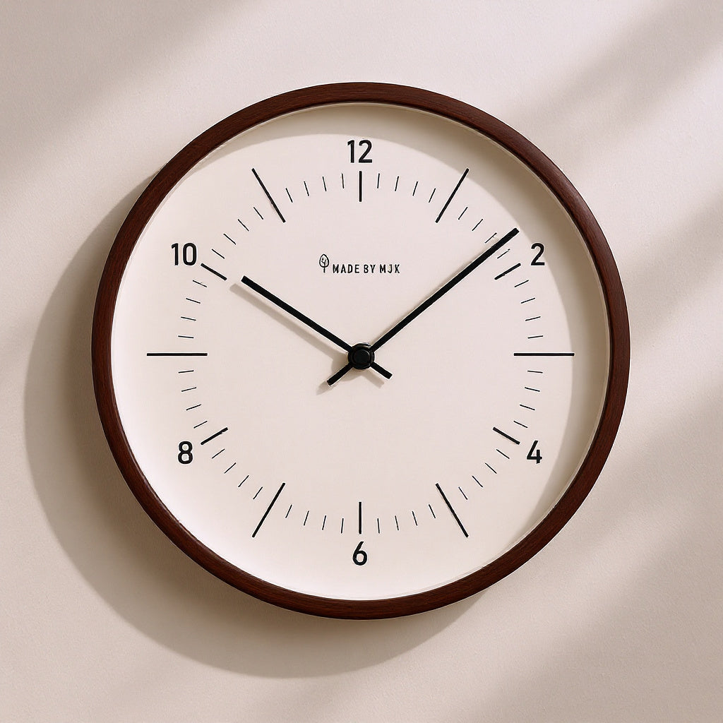 Walnut Minimal Wall Clock