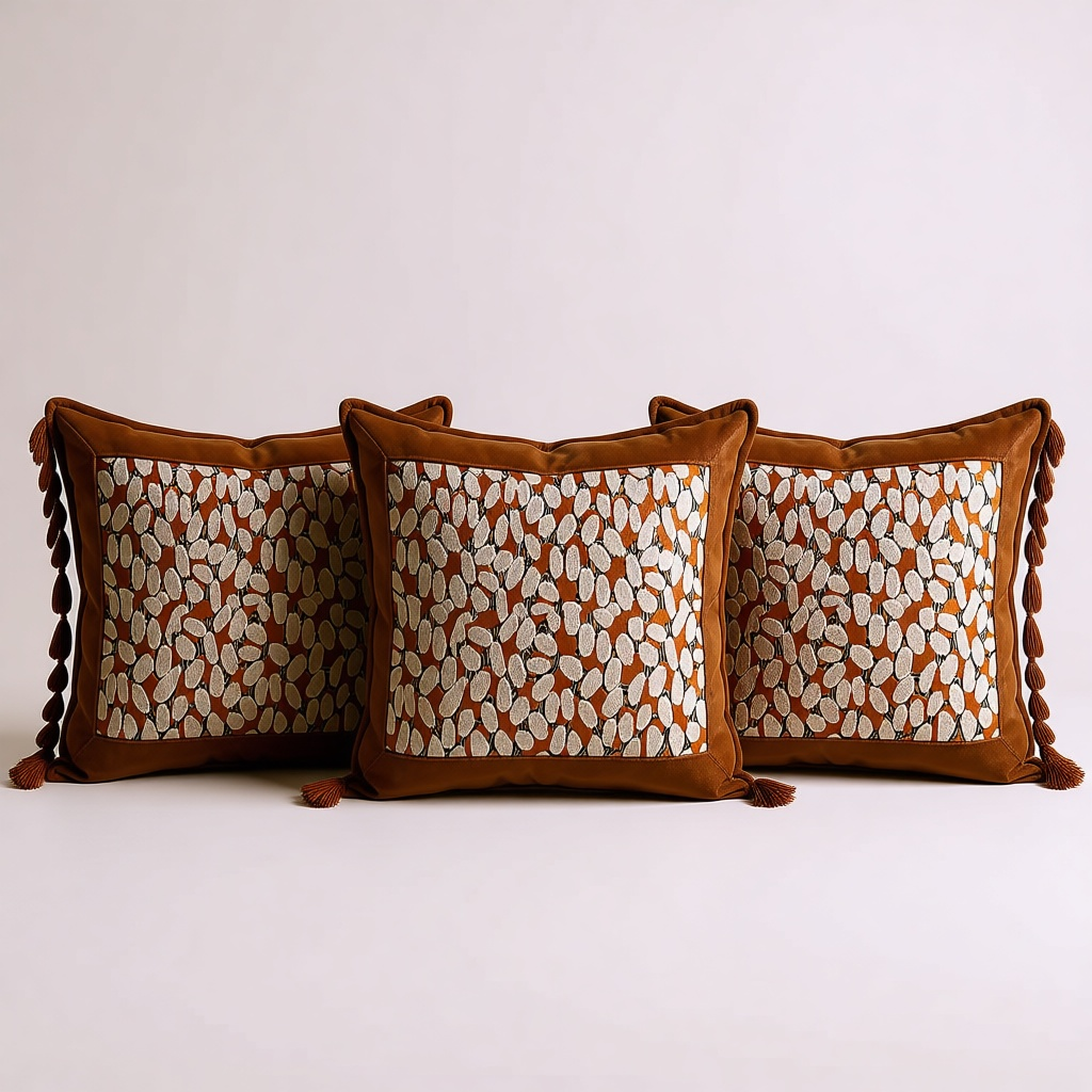 Terracotta Velvet Cushion Cover shown in full