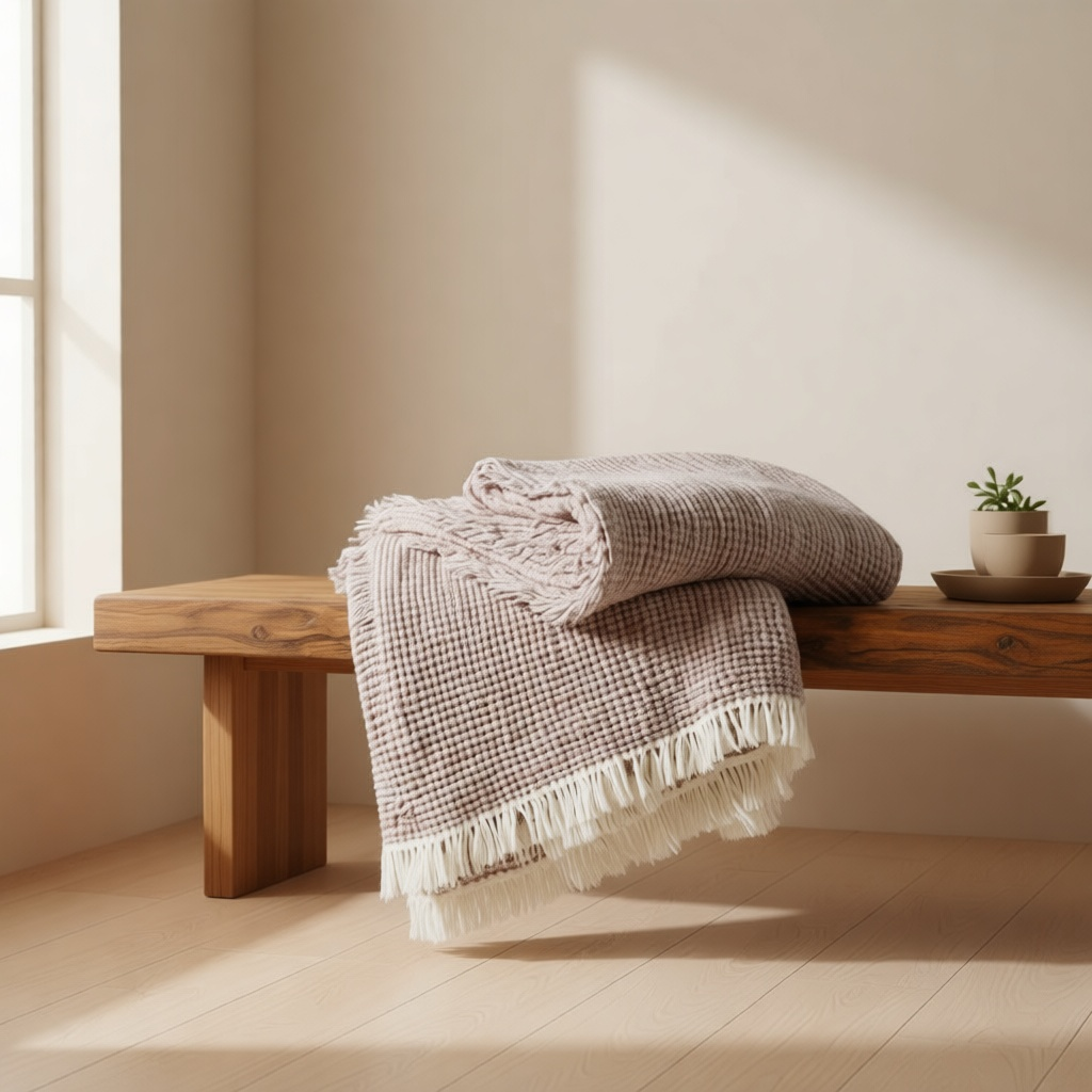 Cotton-Linen Tassel Throw