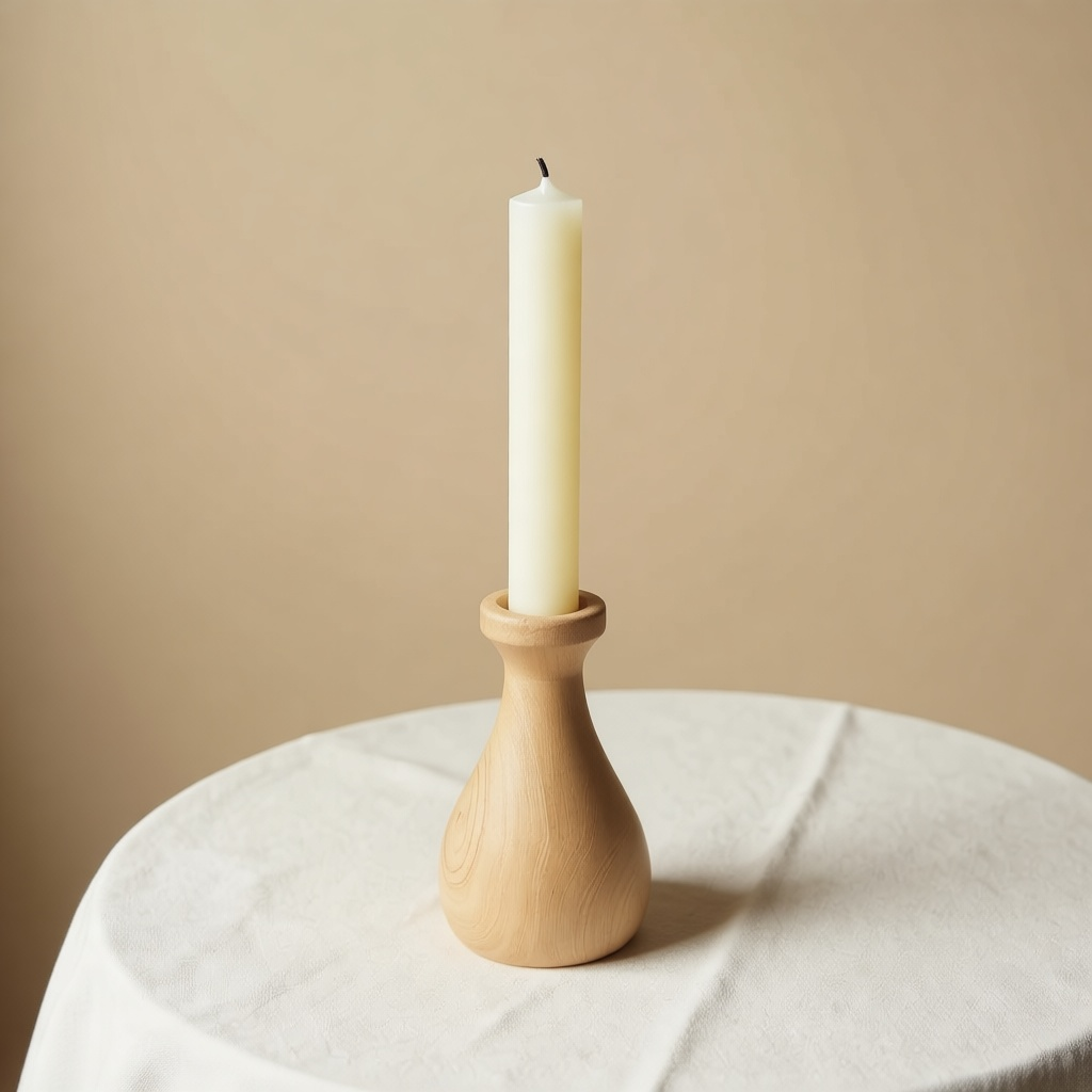 Fuso Wooden Candlestick