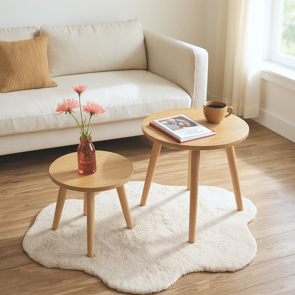 Round Side Table Set of 2
