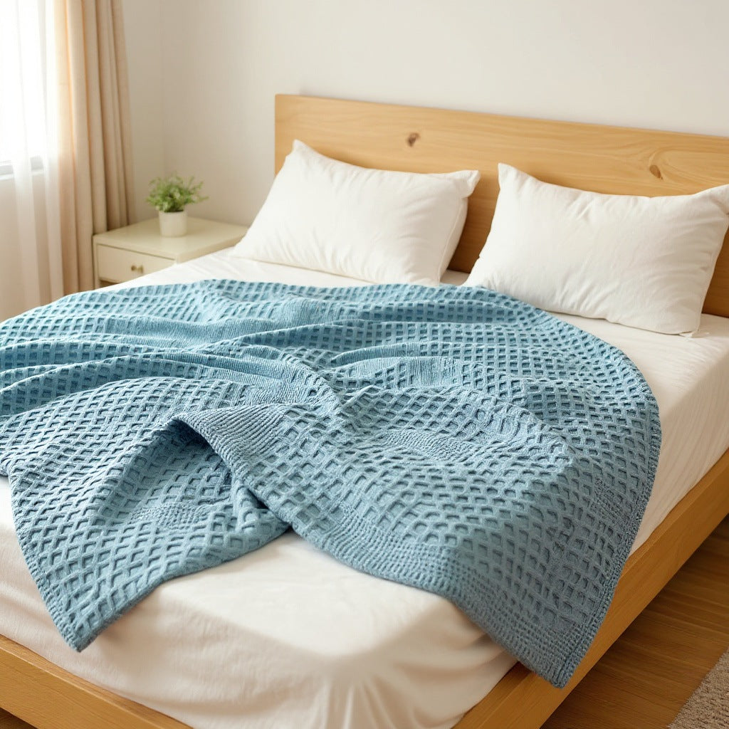 Pure cotton waffle blanket