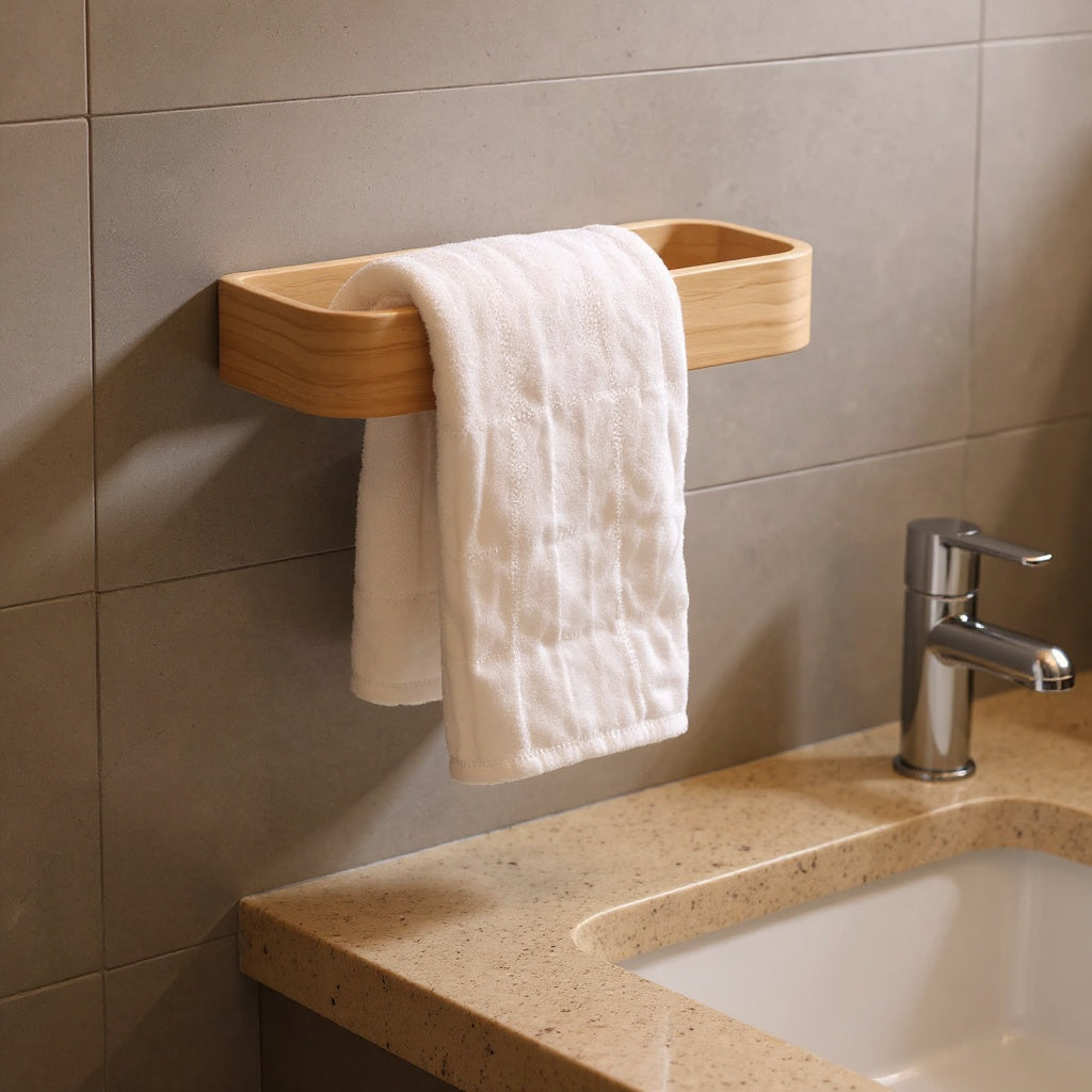 Curva Towel Bar — in use at home