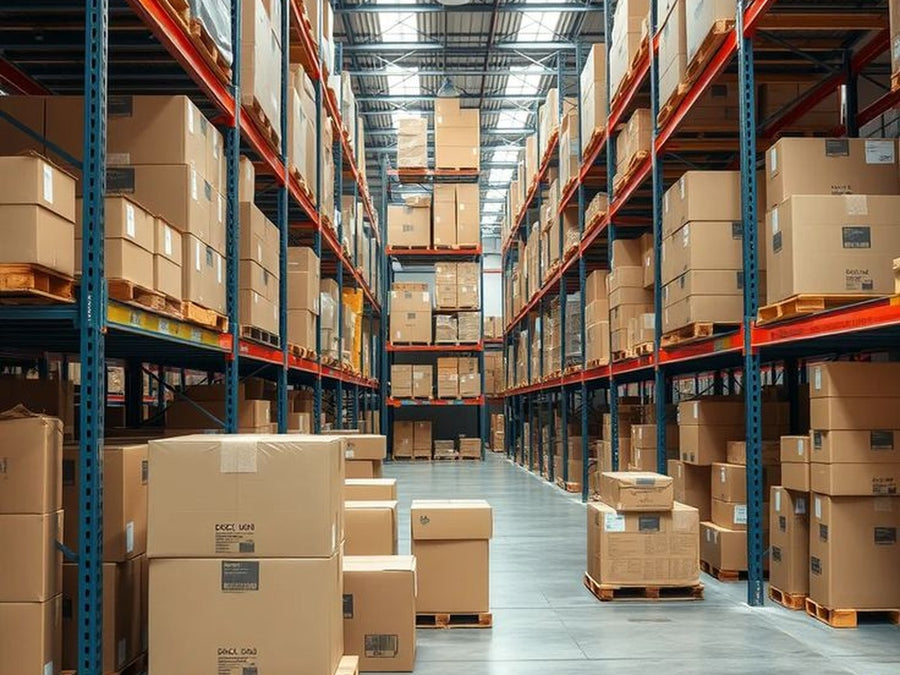 Our warehouse, stocked and organised