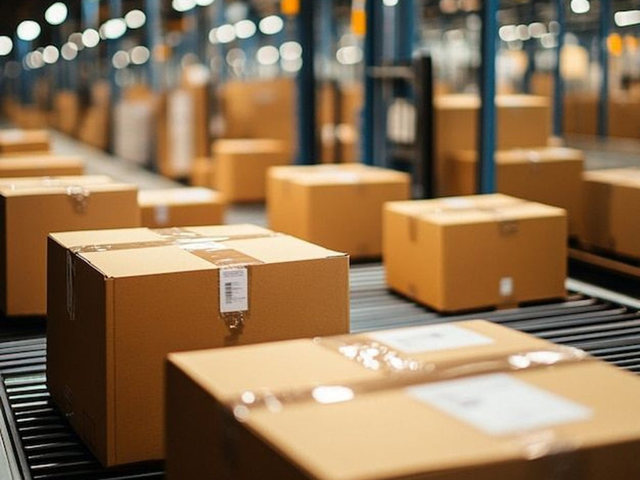Orders moving along the packing line